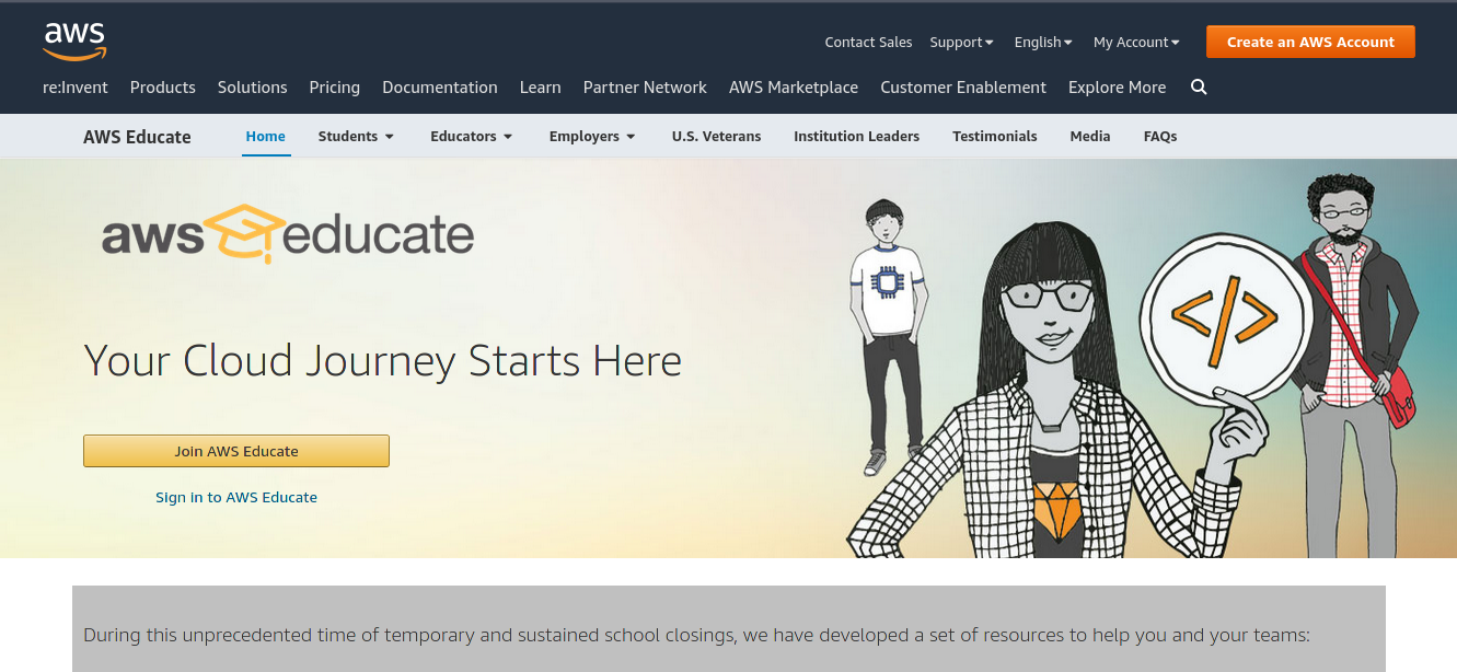 AWS Educate Homepage